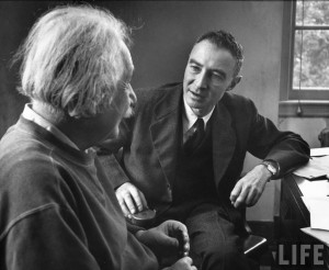 Einstein and Oppenheimer: Both men in their later years dismissed black holes as anomalies, unaware that they contained some of the deepest mysteries of physics (Image: Alfred Eisenstaedt, LIFE magazine)