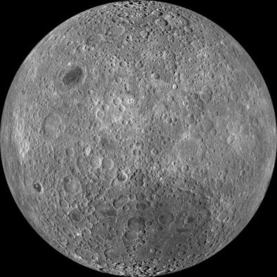 This is a composite image of the lunar farside taken by the Lunar Reconnaissance Orbiter in June 2009, note the absence of dark areas. Credit: NASA