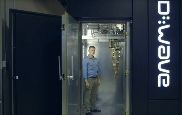 Jeremy Hilton, D-Wave's vice president of processor development, with one of the company's quantum computers. Screenshot by Nick Statt/CNET 