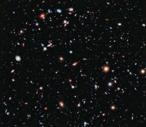 Hubble Space Telescope image. (Credit: NASA, ESA, G. Illingworth, D. Magee, and P. Oesch (University of California, Santa Cruz), R. Bouwens (Leiden University), and the HUDF09 Team)