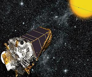 Artist's impression of the Kepler telescope. Image courtesy NASA, Ames, JPL-Caltech.