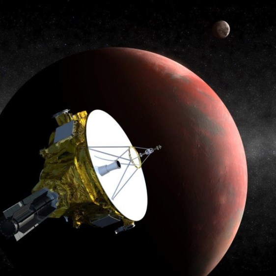 The New Horizons spacecraft approaches Pluto in this artist's conception. (JHUAPL/SWRI)