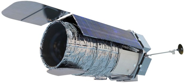 An artist's rendition of the proposed WFIRST-AFTA mission, which will study dark energy, extrasolar planets and objects in the near-infrared. (Credit: NASA)