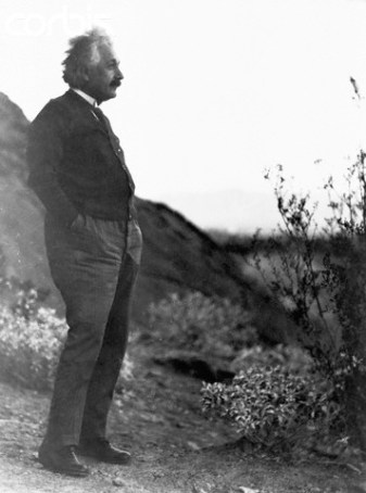 Albert Einstein Standing Alone in Palm Springs Desert