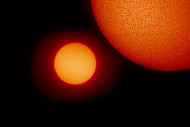  Simulation of a binary star system. (Impolite offspring not pictured.)  (Credit: Malcolm Park; Getty Images) 