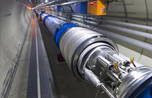 A method to correct tiny defects in the LHC’s superconducting magnets (example shown above) was crucial to the discovery of the Higgs boson, which was announced in 2012. (Credit: CERN)
