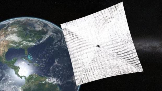 An illustration of The Planetary Society's LightSail spacecraft. (Credit: SpaceX)