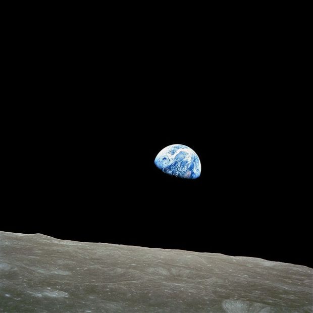 Gravitational tidal heating from the Earth acts on the lower mantle of the moon (Credit: NASA/Apollo 8)