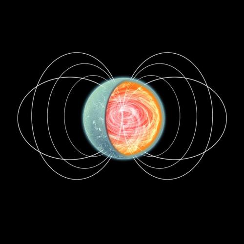 An artist's impression of a magnetar with an intense torroidal magnetic field in its core. (Credit: NASA/CXC/M.Weiss)