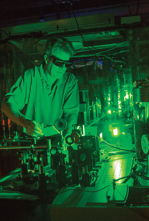  Professor Howard Milchberg.  University physicists working in the Intense Laser Matter Interactions group have made two breakthroughs in recent months: One allows them to send high-powered lasers through atmosphere, and another uses this technology to collect weak signals from a distance. (Credit: Samantha Medney/For The Diamondback)