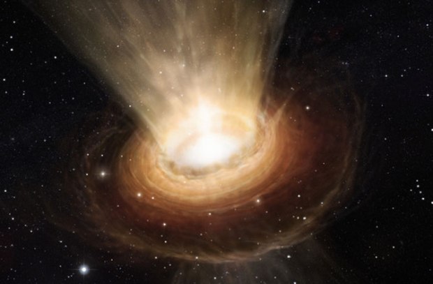 The recent finding of an intermediate-mass black hole provides evidence that could support some theories of how supermassive black holes form. (Credit: ESO/M. Kornmesser)