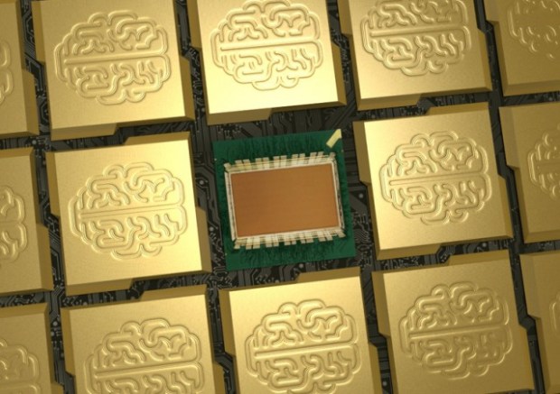 IBM's new TrueNorth chip. (Credit: IBM)