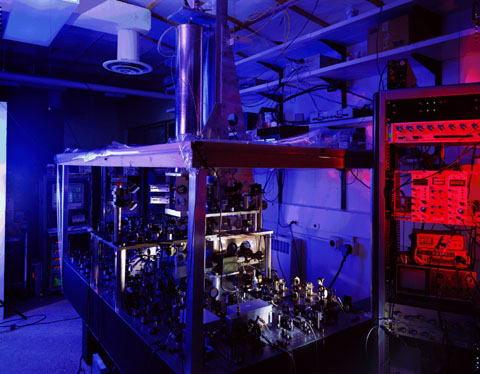 NIST-F1, the nation's primary time and frequency standard, is a cesium fountain atomic clock developed at the NIST laboratories in Boulder, Colorado. NIST-F1 contributes to the international group of atomic clocks that define Coordinated Universal Time (UTC), the official world time. Because NIST-F1 is among the most accurate clocks in the world, it makes UTC more accurate than ever before. (Credit: Time and Frequency Division of NIST's PML) 