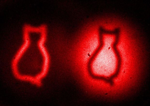 In the new experiment, the physicists entangled photons in two separate laser beams with different wavelengths, and hence color: one yellow and one red.