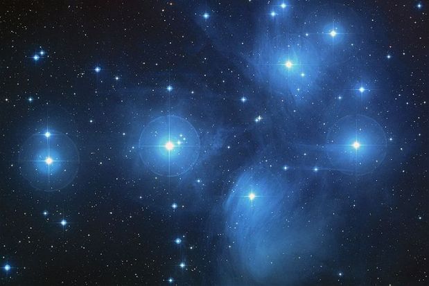 New measurements have found the Pleiades open star cluster is 443 light years from Earth (Credit: NASA/ESA/AURA/Caltech/Palomar Observatory)
