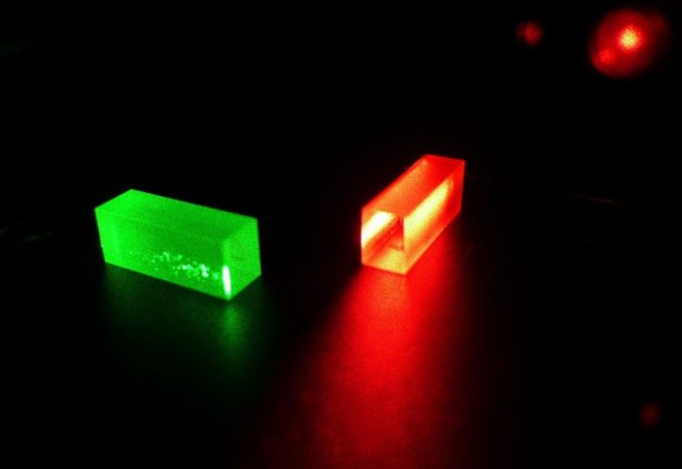 Crystals which contain photonic information after the teleportation. (Credit: Copyright GAP, University of Geneva (UNIGE))