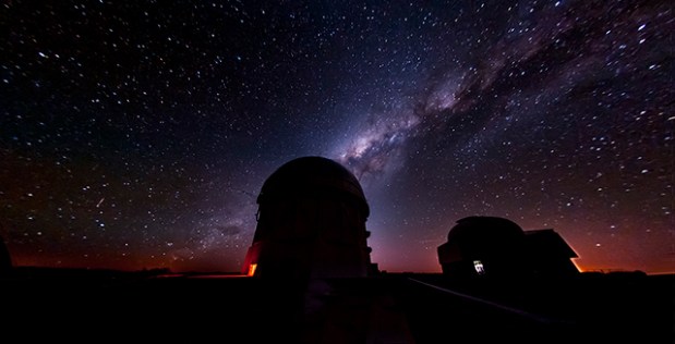 The dome of the Blanco Telescope, which houses DECam, the 570-megapixel CCD camera used for the Dark Energy Survey, at the Cerro Tololo Inter-American Observatory in Chile. (Credit: Reidar Hahn)