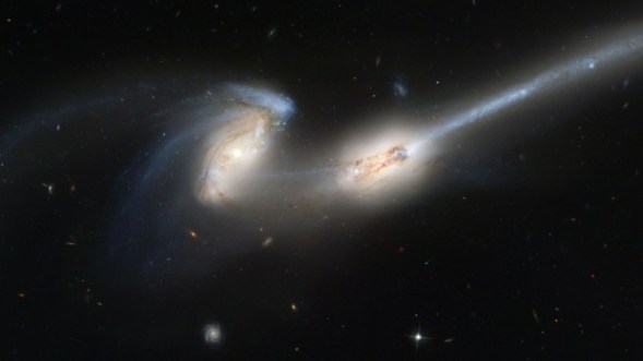 Larger galaxies are unable to create new stars at a rapid enough pace so they start to “eat” stars in neighboring galaxies. (Photo By Nasa/Getty Images)