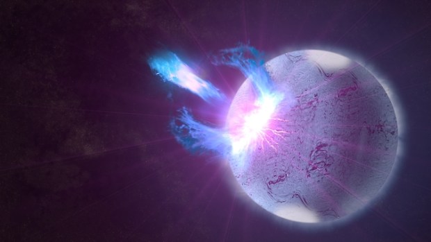 NASA's Fermi Gamma-ray Space Telescope detected a rapid-fire "storm" of high-energy blasts from a highly magnetized neutron star, also called a magnetar, on Jan. 22, 2009. Now astronomers analyzing this data have discovered underlying signals related to seismic waves rippling throughout the magnetar.
