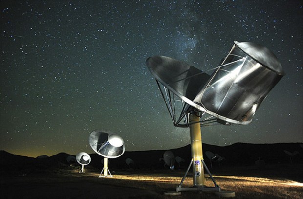 The SETI Institute's Allen Telescope Array (ATA) is hunting for radio signals from hypothetical intelligent alien life in our galaxy. (Credit: SETI) Institute