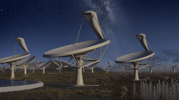 A few major factors will drive exponential growth in the amount of terabytes falling on us from the skies over the next couple of decades: the increasing speed of commercial satellite deployment, implementation of faster communication technology, and the onset of interplanetary missions. (Credit: SKA Telescope, Golubovich)