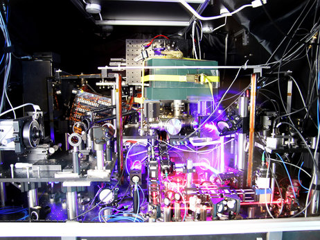 The world's most precise atomic clock is a mess to look at. But it can tick for billions of years without losing a second. (Credit: Ye group and Baxley/JILA/Flickr)