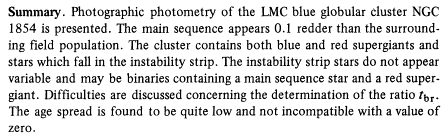 Astronomical Photography, Astronomical Photometry, Globular Clusters, Magellanic Clouds, Star Distribution, Astronomical Models, Binary Stars, Giant Stars
